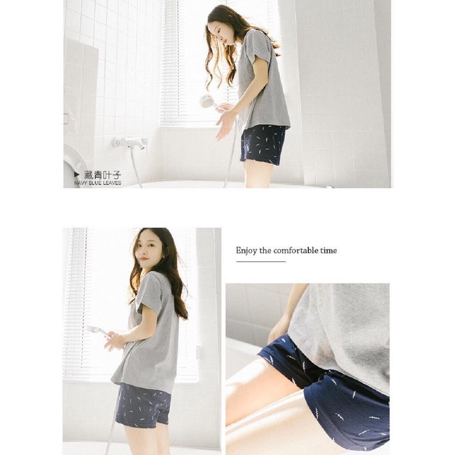 Quần short nữ - Quần ngủ , mặc nhà, đi biển chất liệu thun cotton hàng VNXK 100360