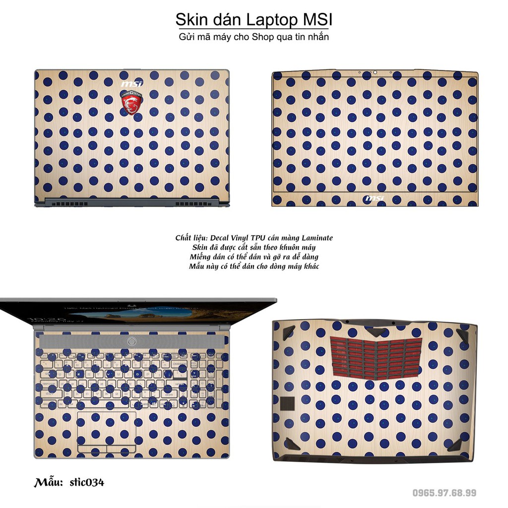 Skin dán Laptop MSI in hình Hoa văn sticker _nhiều mẫu 6 (inbox mã máy cho Shop)