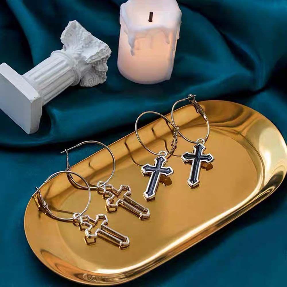 Khuyên Tai Hợp Kim Hình Thánh Giá Đơn Giản Thanh Lịch Cho Nam