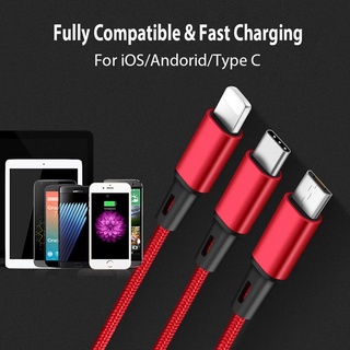 Dây Cáp Sạc USB Loại C Micro USB 3 Trong 1 Cho Điện Thoại Android