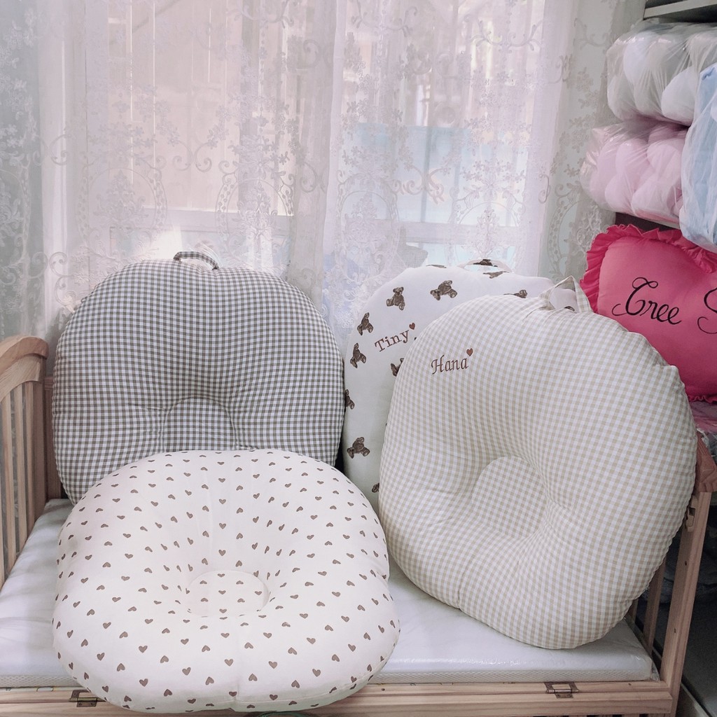 Gối chống trào ngược vải xô muslin và cotton nhăn cao cấp