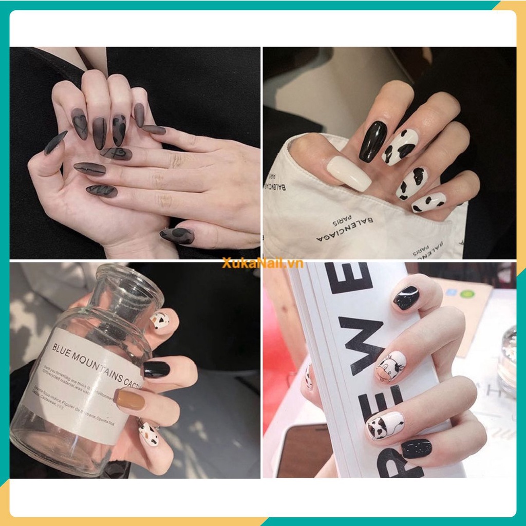 Móng tay giả 💖kèm keo💖 24 móng bò sữa làm nail