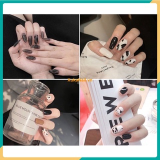 [R121-140] Móng tay giả 💖kèm keo💖 24 móng bò sữa làm nail