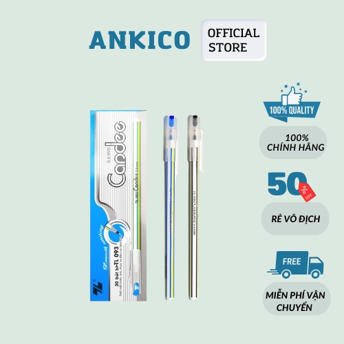 Hộp 20 bút nến Candee Thiên Long - 093 ngòi 0.6mm bút nến loại đẹp ra mực đều ANKICO