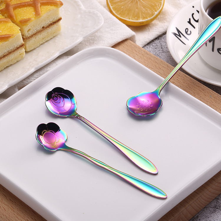 Stainless Steel Petal Spoon Tableware Symphony Stirring Coffee Spoon