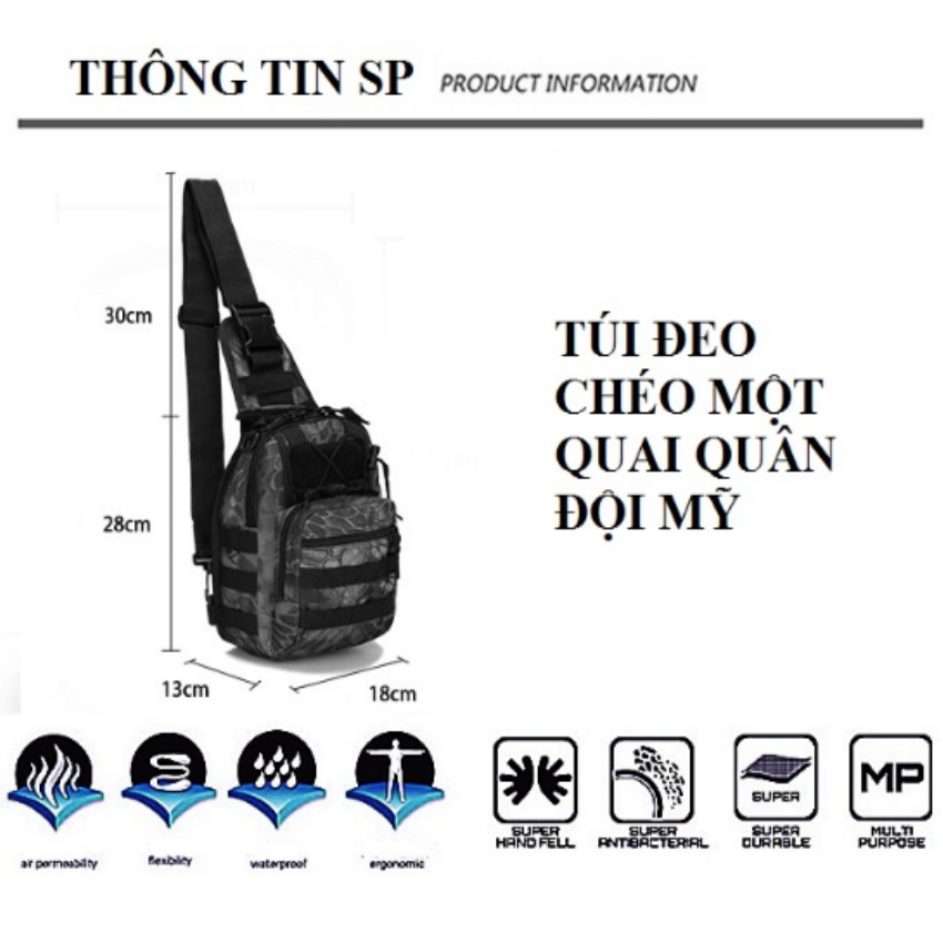Túi đeo ngực thời trang du lịch phong cách Quân đội Mỹ 208128 [SKM] | BigBuy360 - bigbuy360.vn