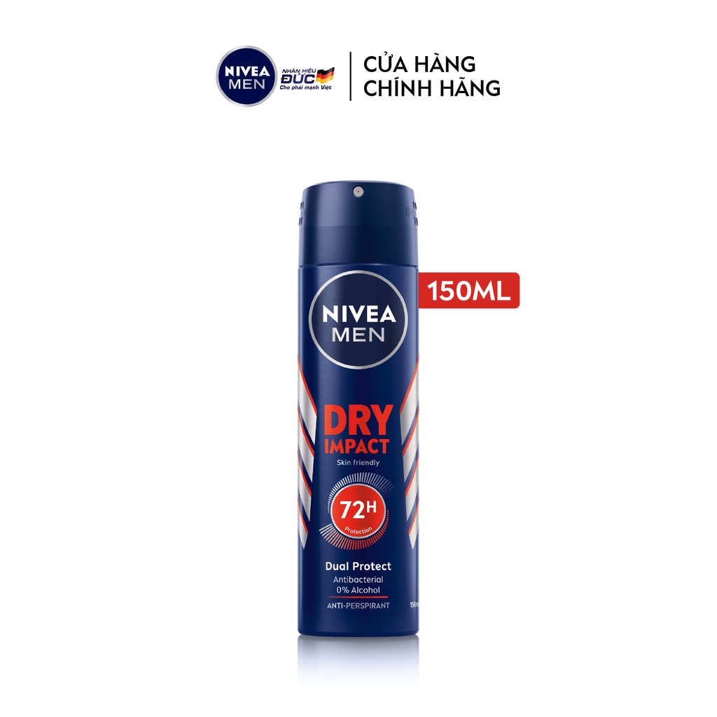 Xịt Ngăn Mùi NIVEA MEN Khô Thoáng 72H (150 ml) - 81602