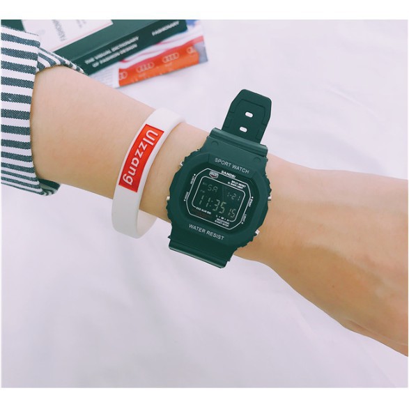 Đồng hồ nam đẹp SANOSI điện tử dây cao su mặt vuông thời trang | BigBuy360 - bigbuy360.vn