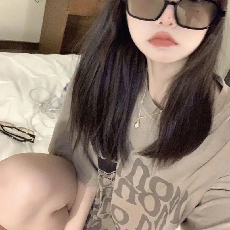 Áo thun IELGY tay ngắn dáng rộng in họa tiết phong cách hiphop thời trang Hàn Quốc mùa hè cho nữ