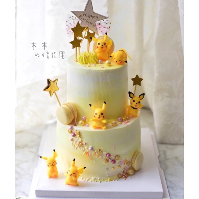 Set 6 Pikachu trang trí bánh phụ kiện sinh nhật