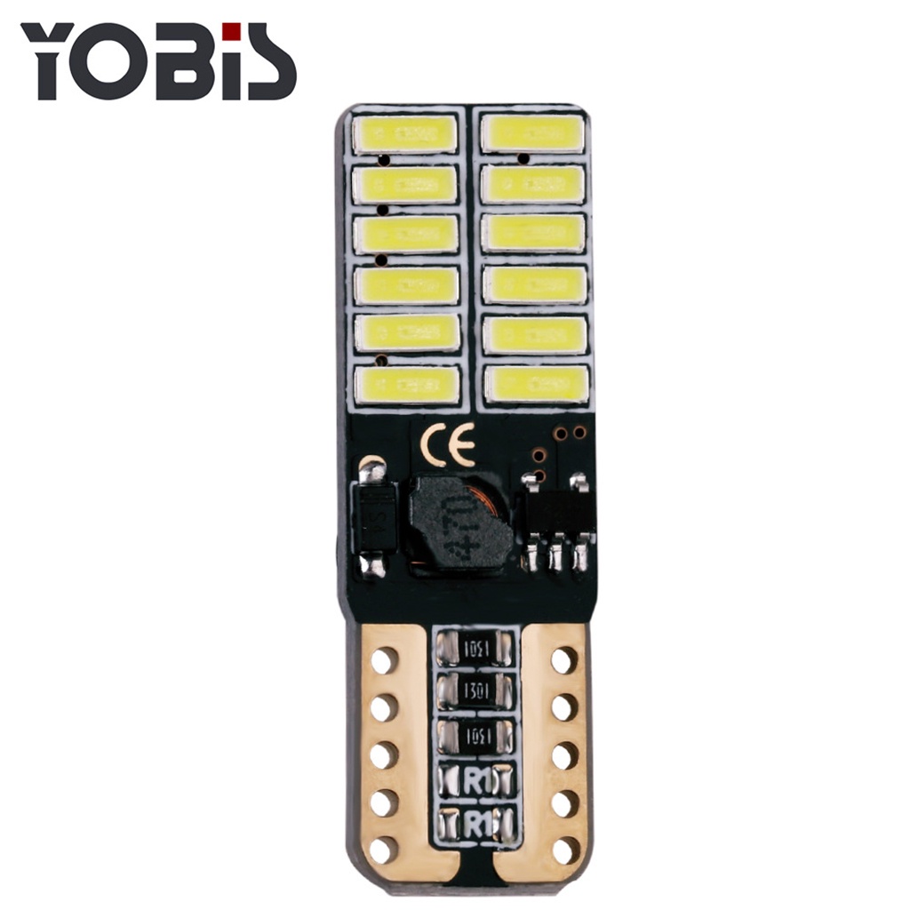 Đèn LED T10 Mini Cao Cấp YOBIS cho Ô Tô Xe Máy Hỗ Trợ Giải Mã Canbus (24 chip SMD 4014)