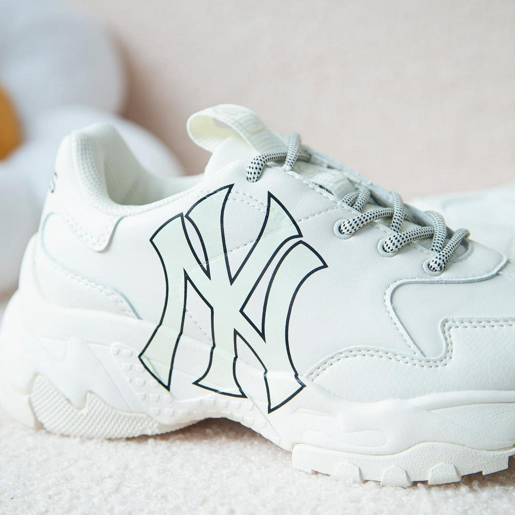 Giày MLB bigball chunky NY white chính hãng , giày thể thao độn đế new york yankees màu trắng