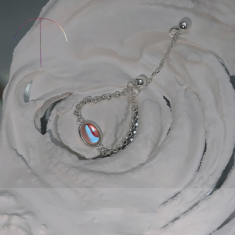 Nhẫn mạ bạc đính đá hình học đơn giản cho nữ