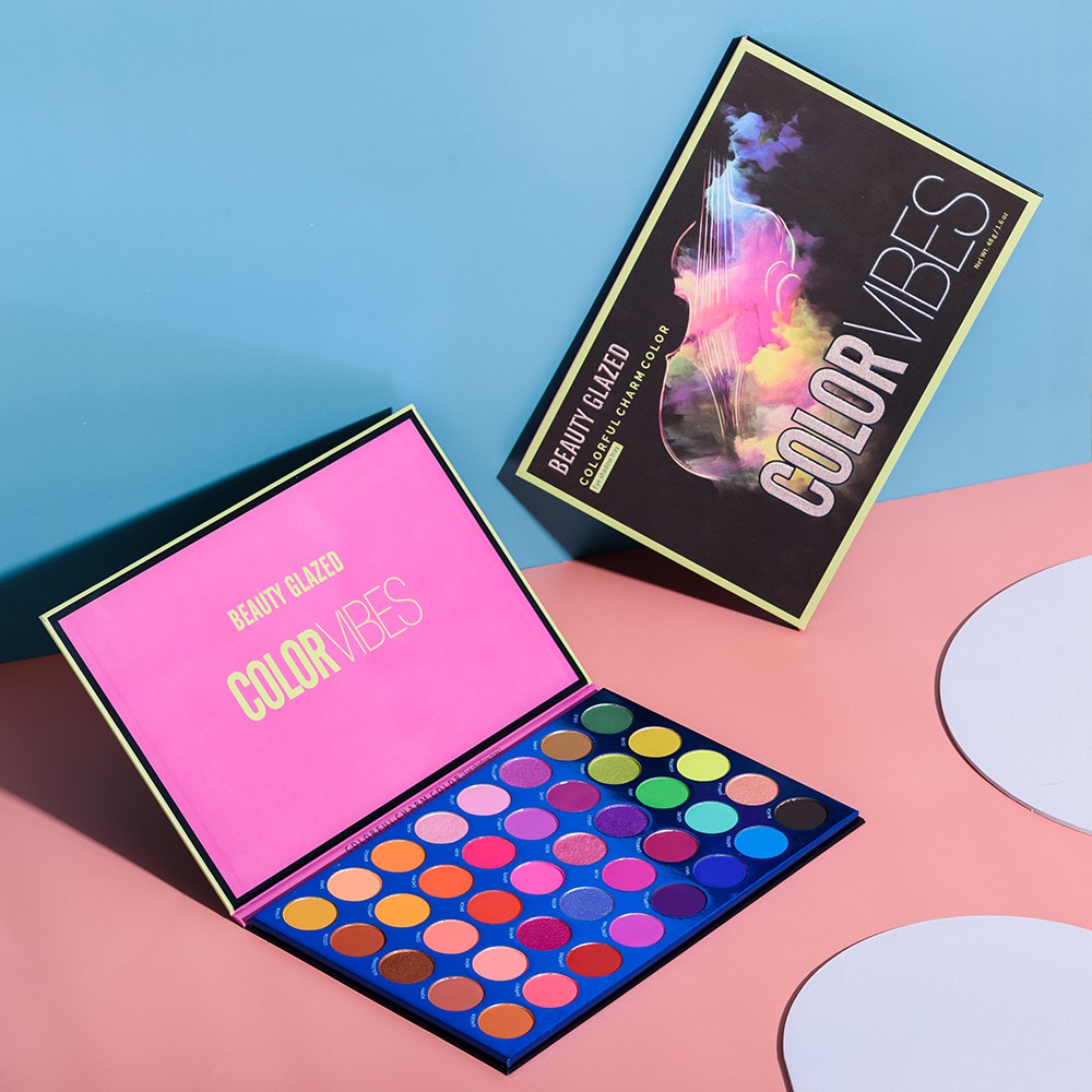Bảng phấn mắt Beauty Glazed 40 màu tông nhũ kim tuyến chống thấm nước.
