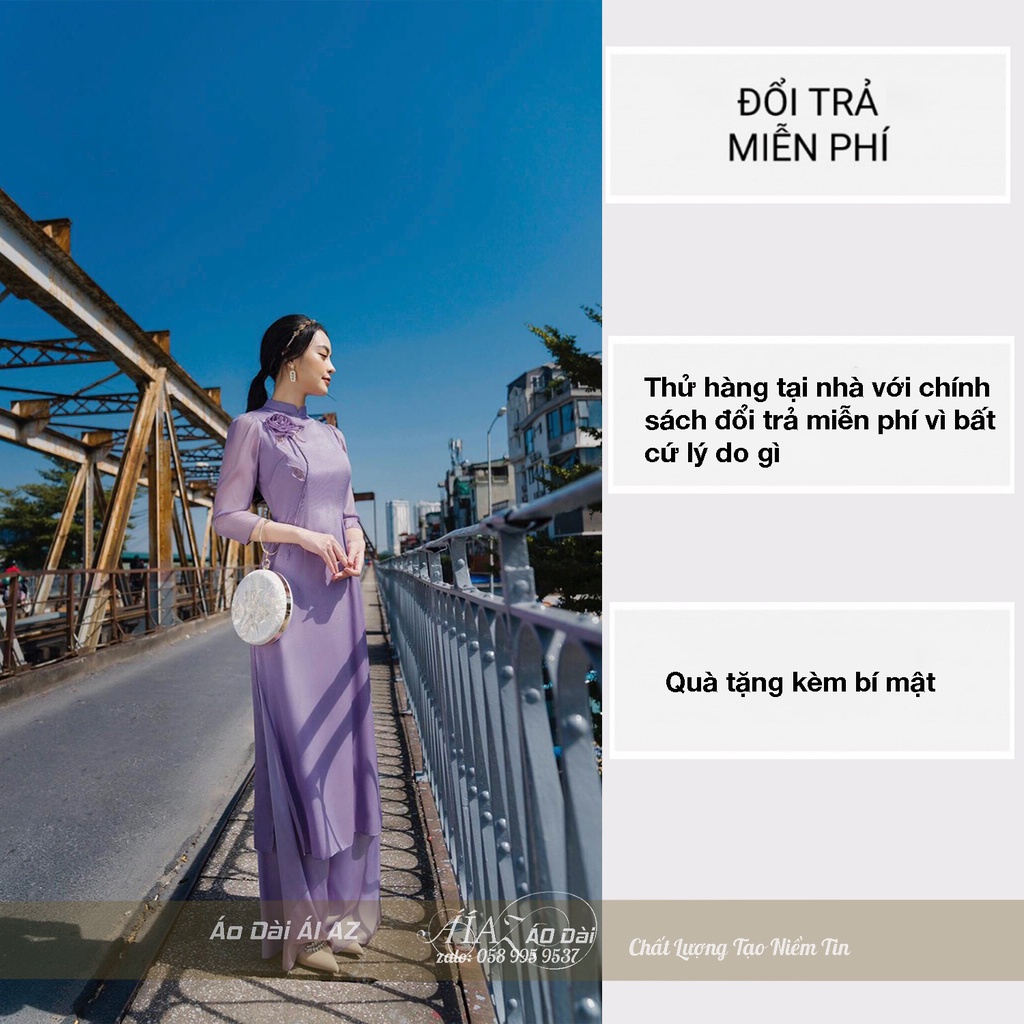 Áo Dài Cách Tân Nữ Thủ Công 4 Tà AZ07