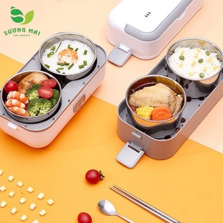 Hộp Cơm Văn Phòng Cắm Điện Hâm Nóng Và Nấu Chính Thức Ăn 2 Tầng Inox Cao Cấp SƯƠNG MAI  SM00205