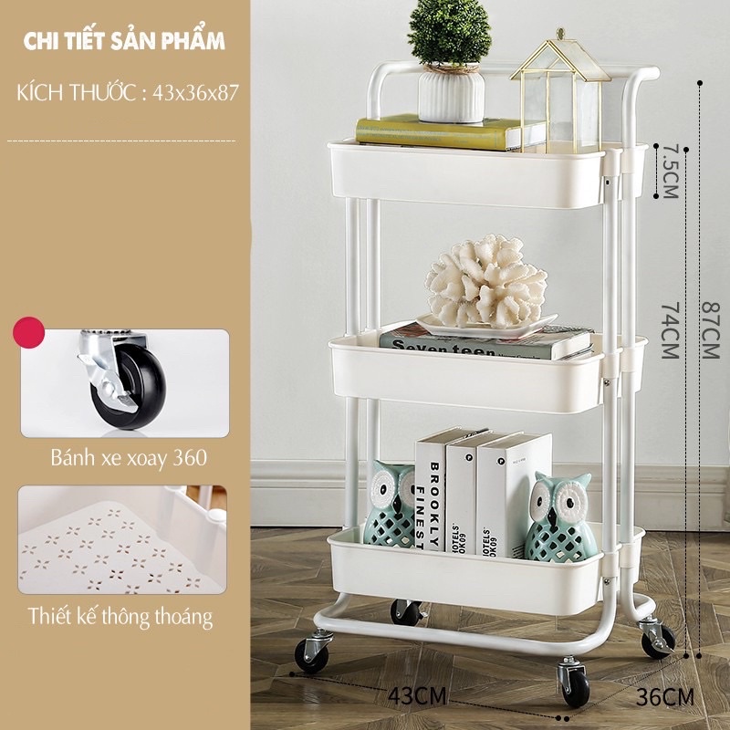 Kệ sắt 3 tầng sơn tĩnh điện