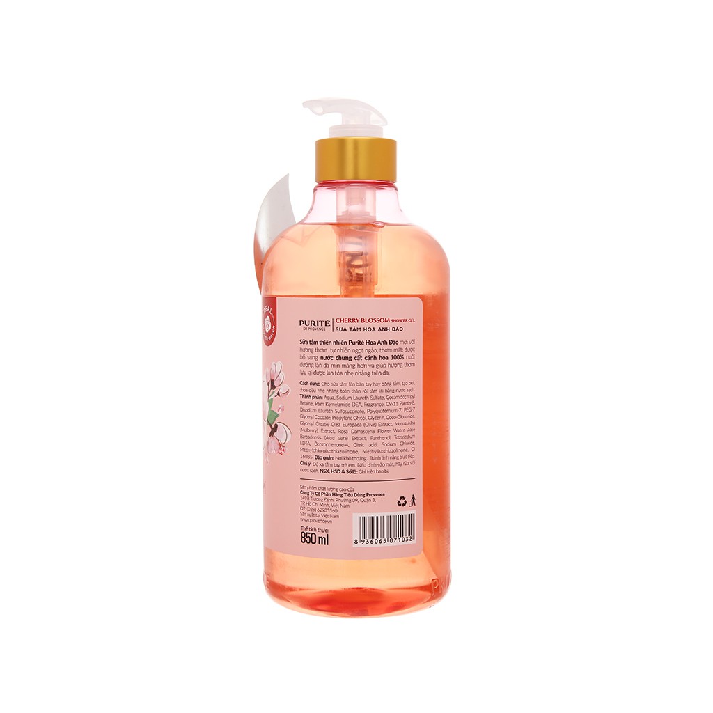 Sữa Tắm Purite By Provence Hoa Anh Đào Chai 850ML