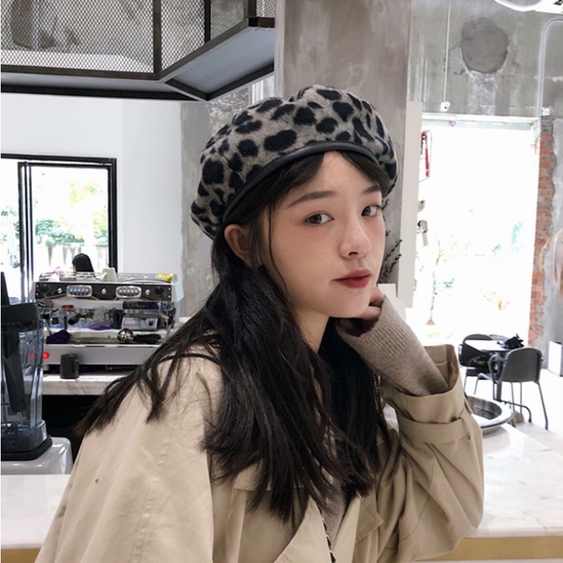 Mũ nồi hoạ tiết da báo thời trang