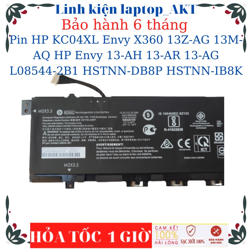 Pin HP Envy X360 13-AH 13-AR 13-AG 13-AQ 13T-AQ 13Z-AG 13M-AQ L08544-2B1 HSTNN-DB8P HSTNN-IB8K Pin HP KC04XL