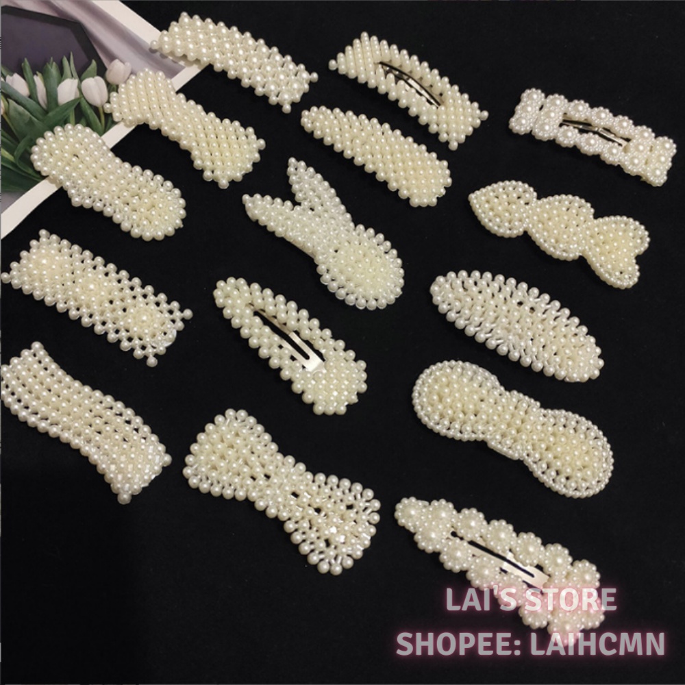 Kẹp Tóc Mái Ngọc Trai Cặp Bấm Mái Nữ Đẹp Vintage Hàn Quốc Cute Dễ Thương Xinh Xắn Hot Trend 2022 - LAI'S STORE