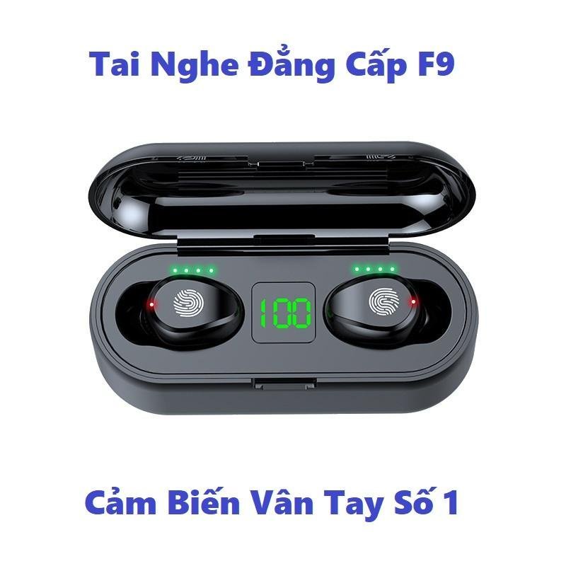 Bản Limited Dock sạc siêu trâu Kiêm Sạc Dự Phòng Tai Nghe Bluetooth 5.0 Amoi F9 Cảm Biến Vân Tay âm thanh êm ái