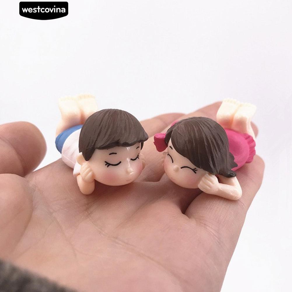 Set 2 Tượng Cặp Đôi Mini Dễ Thương Cho Trang Trí