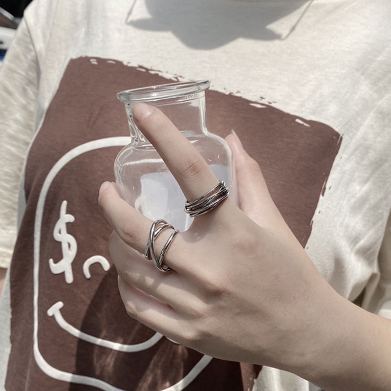Nhẫn hở 22512 dạng quấn nhiều lớp thời trang hip hop có thể điều chỉnh được