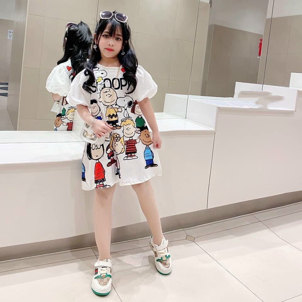 Váy bé gái - Váy hoạt hình 3D họa tiết Mickey, Snoopy xinh xắn cho bé 8-35Kg