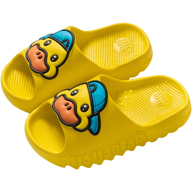 Dép bánh mì cho bé trai bé gái cao su đúc nguyên khối hình vịt đội nón