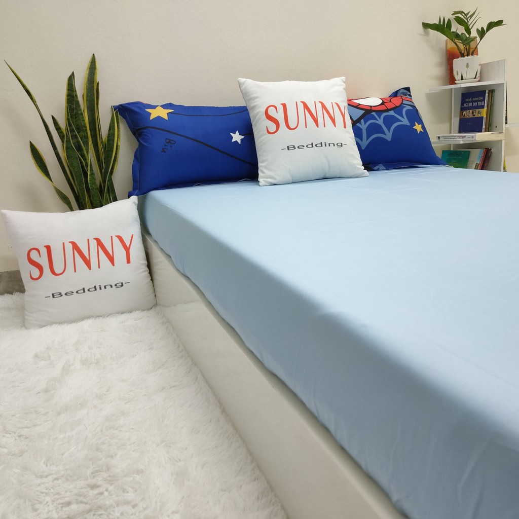 Bộ Chăn Ga Gối SUNNY Bedding Mẫu Người Nhện Spiderman Cho Nệm Drap M2,M4,M6,M8,2m2 Chất Liệu Cotton Poly