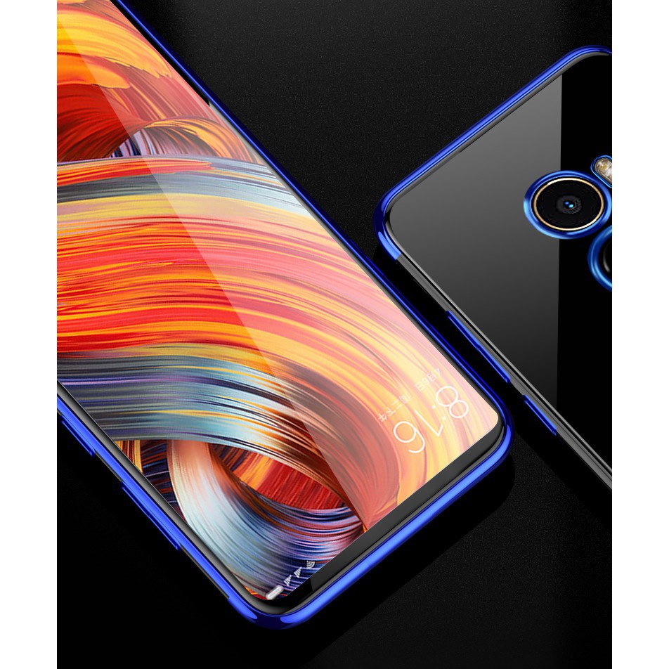 Ốp điện thoại trong suốt viền màu óng ánh lạ mắt cho điện thoại Xiaomi Mi Mix 2