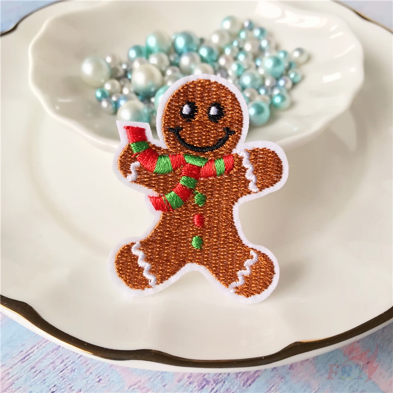 1 miếng dán quần áo hình ông già noel/người bánh gừng/người sắt DIY