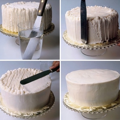 Dao chà láng thẳng / trét kem bánh gato cán gỗ cao cấp 25cm