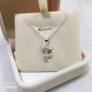 Dây chuyền hồ ly gắn đá trắng- RE VO DICH