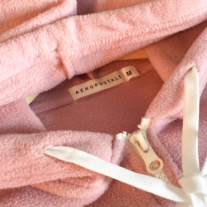 Áo Khoác Hoodie Màu Trơn Có Khóa Kéo Aeropostale Chính Hãng Cho Nam Và Nữ - Màu Hồng, M