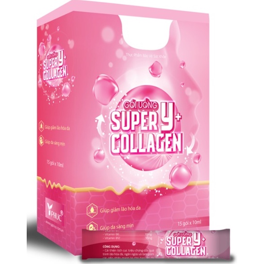 Collagen super Y+, gói uống collagen, giúp da sáng mịn, da đều màu, chống lão hóa da