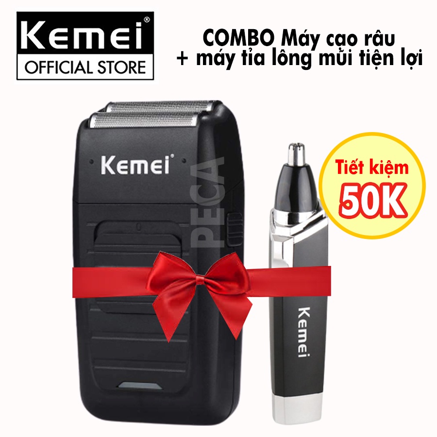 Máy cạo râu khô Kemei KM-1102 chuyên nghiệp với công suất mạnh mẽ có thể cạo trắng chân tóc, fade 2 lưỡi kéo cao cấp