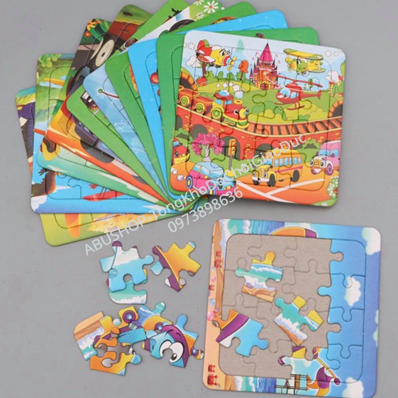 Tranh Ghép Hình 16 Mảnh 💗FREESHIP💗 Đồ Chơi Thông Minh Cho Bé, Nhập [Puzzle] Có Qùa Tặng