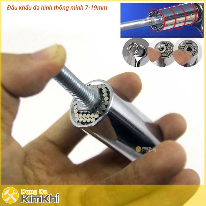 Bộ đầu khẩu đa hình 2 chi tiết 7-19mm và đầu nối vuông 1/2 inch - bộ đầu khẩu lắp máy khoan