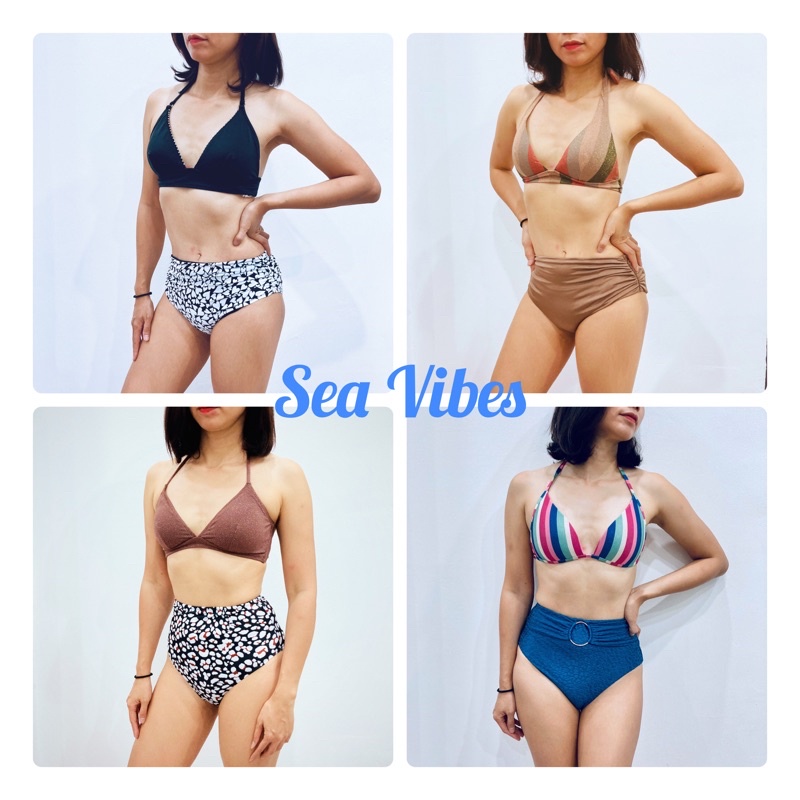 [Nhiều Kiểu] Bikini Hai Mảnh Cạp Cao Áo Có Mút Nâng Ngực Hàng Xuất Xịn