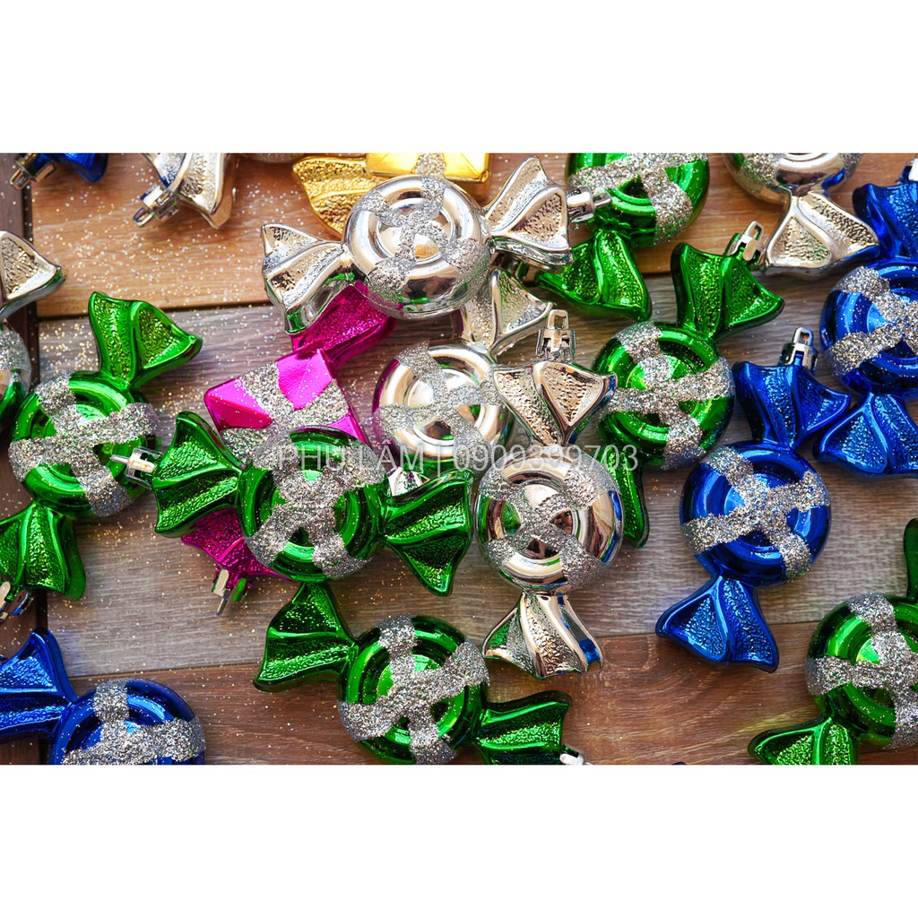 {HCM- BỊCH 6 CÁI - KẸO TRANG TRÍ CÂY THÔNG / NOEL