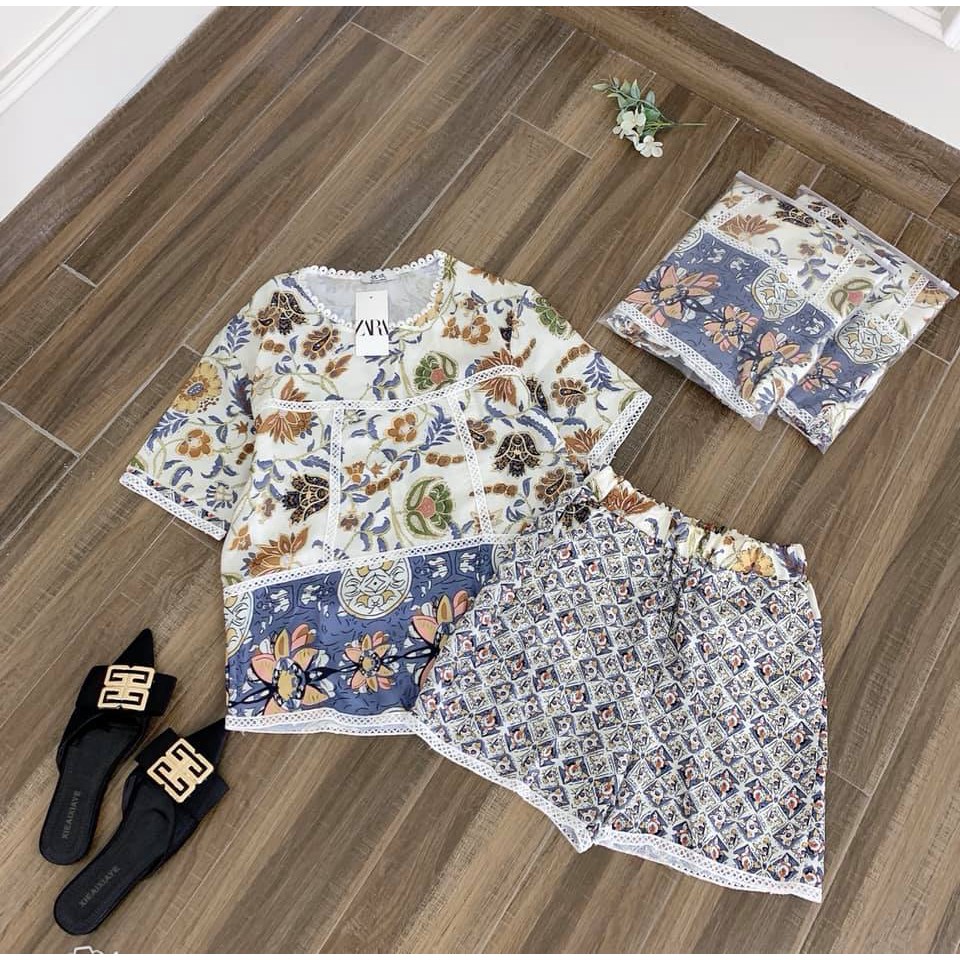 Set bộ nữ thổ cẩm pha ren. | BigBuy360 - bigbuy360.vn