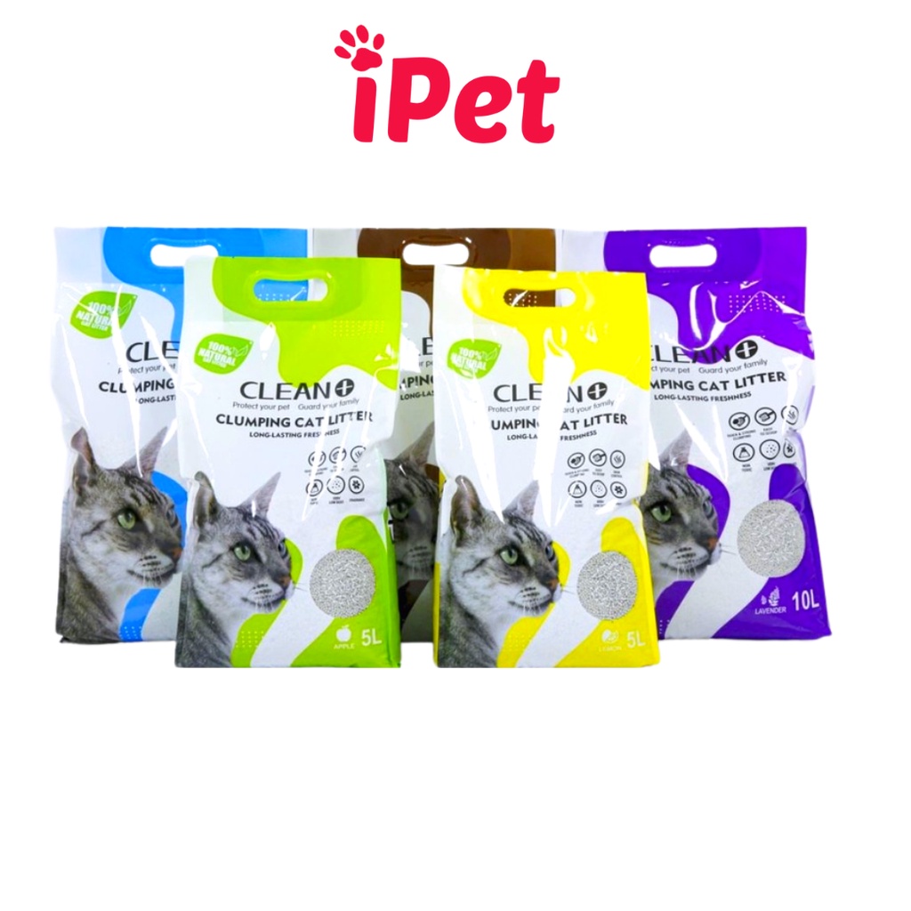 Cát Vệ Sinh Cho Mèo CLEAN + Bao 8L Siêu Khử Mùi Vón Cục - iPet Shop