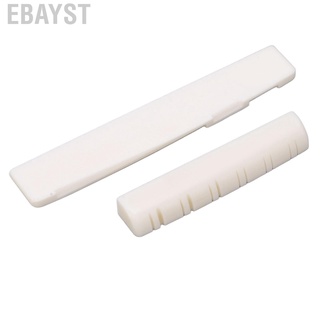Ebayst Guitar Nut Set Ox Bone Slotted Bridge Saddle Replacement for 12 String Acoustic Guitars
