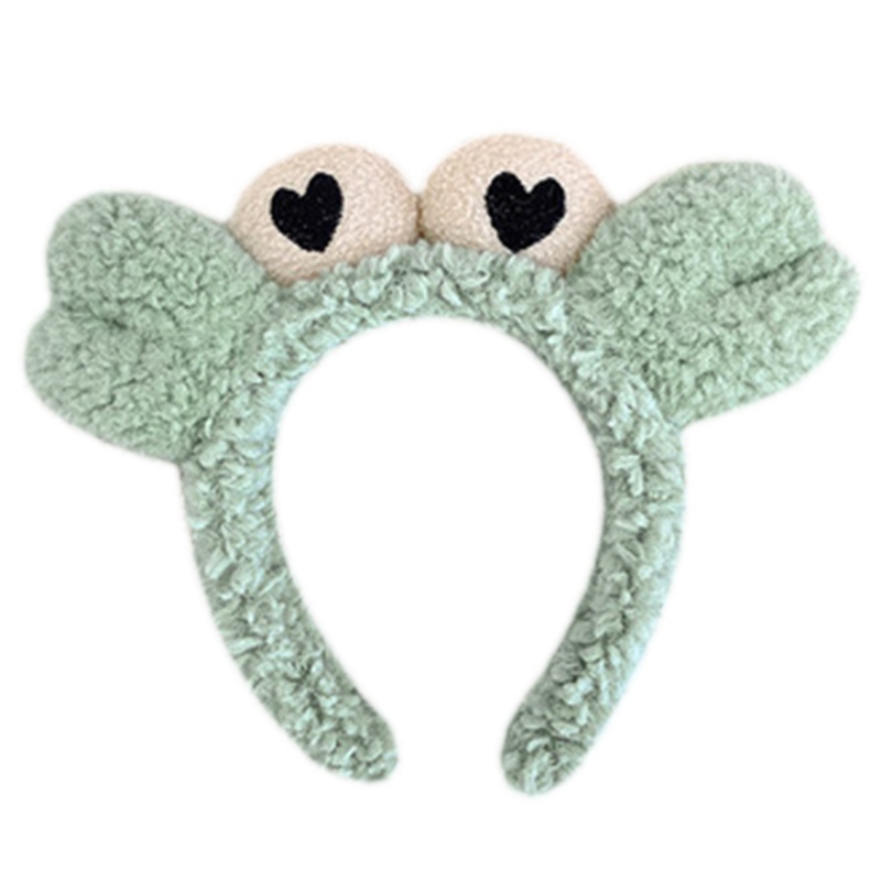 Flgo Băng Đô Bằng Vải Lông Hình Cua Mắt To Dễ Thương Để Rửa Mặt / Trang Điểm / Tập Yoga / Thể Thao /