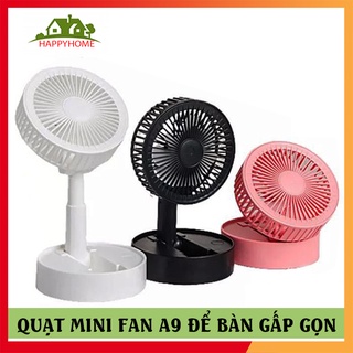 🌥️Bảo Hành 3 Tháng🌥️Quạt Mini Để Bàn Sạc Tích Điện Gấp Gọn USB Fan A9, Siêu Tiện Dụng Cho Mùa Hè 2021