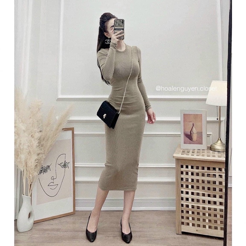 váy body len tăm chanel kèm ảnh thật