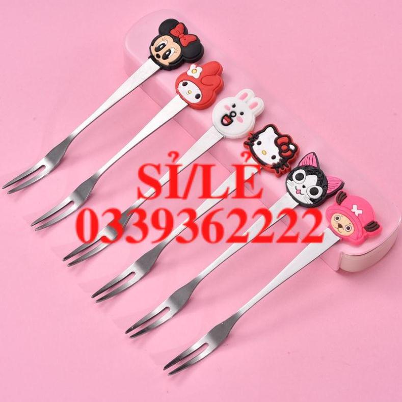 [ HAIANHSHOP ] Dĩa trái cây - Dĩa Cán Silicon Đáng Yêu Cho Bé Duashop &gt;