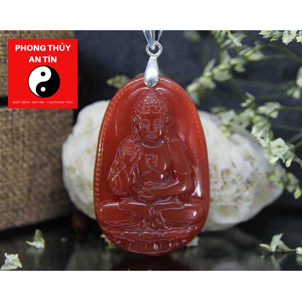 Mặt Phật Adida đá Mã não đỏ - An Tín